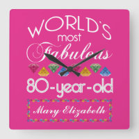 80th Birthday Most Fabulous Colorful Gems Pink