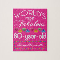 80th Birthday Most Fabulous Colourful Gems Pink
