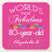 80th Birthday Most Fabulous Colourful Gems Pink