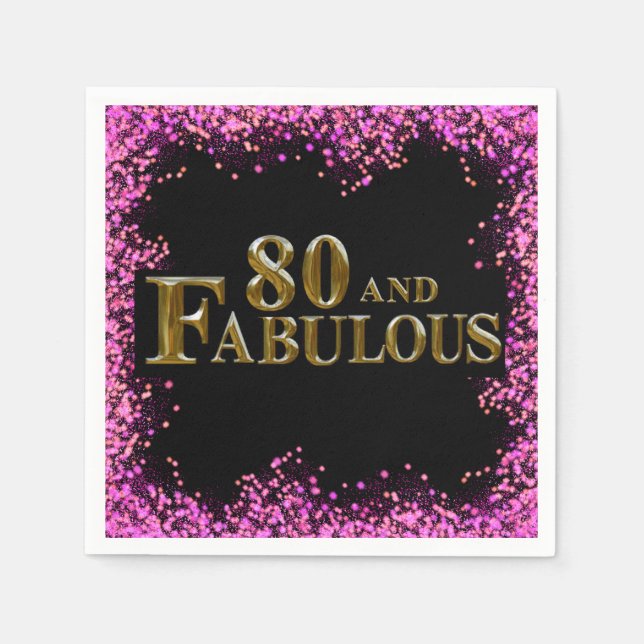 80th Birthday  Napkin (Front)