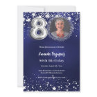 80th birthday navy blue silver stars photo