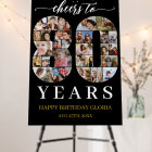 80th Birthday Number 80 Photo Collage Black Gold