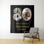 80th Birthday Number 80 Photo Collage Modern Black Tapestry<br><div class="desc">Mark eighty years of wonderful memories and adventures with this captivating 80th Birthday Number Photo Collage. This customisable template is the perfect blend of creativity and sentiment, allowing you to create a truly memorable gift for your loved one's special day. Capture the essence of incredible years in a single masterpiece...</div>