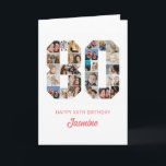 80th Birthday Number 80 Photo Collage Personalised Card<br><div class="desc">Celebrate momentous 80th Birthday with this cute card. It's a personalised photo collage birthday card that allows you to create a truly unique and memorable design. This customisable template lets you insert your own cherished photos, capturing the precious moments throughout the year. This custom card is perfect for commemorating your...</div>
