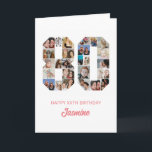 80th Birthday Number 80 Photo Collage Personalised Card<br><div class="desc">Celebrate momentous 80th Birthday with this cute card. It's a personalised photo collage birthday card that allows you to create a truly unique and memorable design. This customisable template lets you insert your own cherished photos, capturing the precious moments throughout the year. This custom card is perfect for commemorating your...</div>
