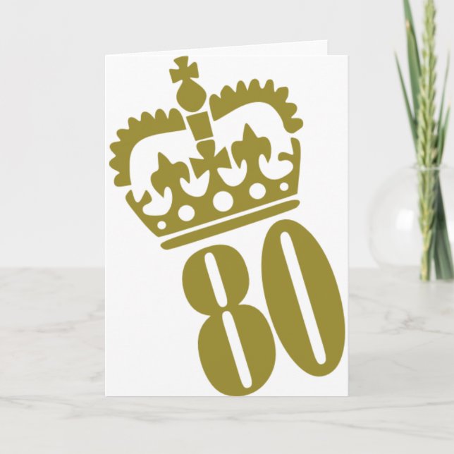 80th Birthday - Number – Eighty Card (Front)