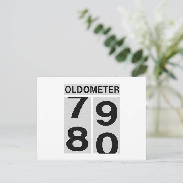 80th Birthday Oldometer Announcement Postcard (Standing Front)
