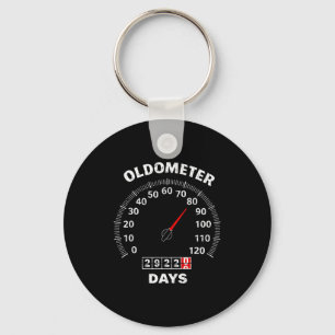 80th birthday oldometer zero to 80 years car lover key ring
