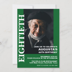 80th Birthday or ANY AGE Elegant Party Invitation