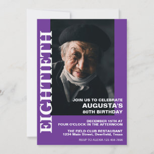 80th Birthday or ANY AGE Elegant Party Invitation