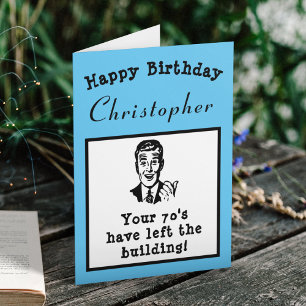 80th Birthday Over The Hill Funny Personalised Card