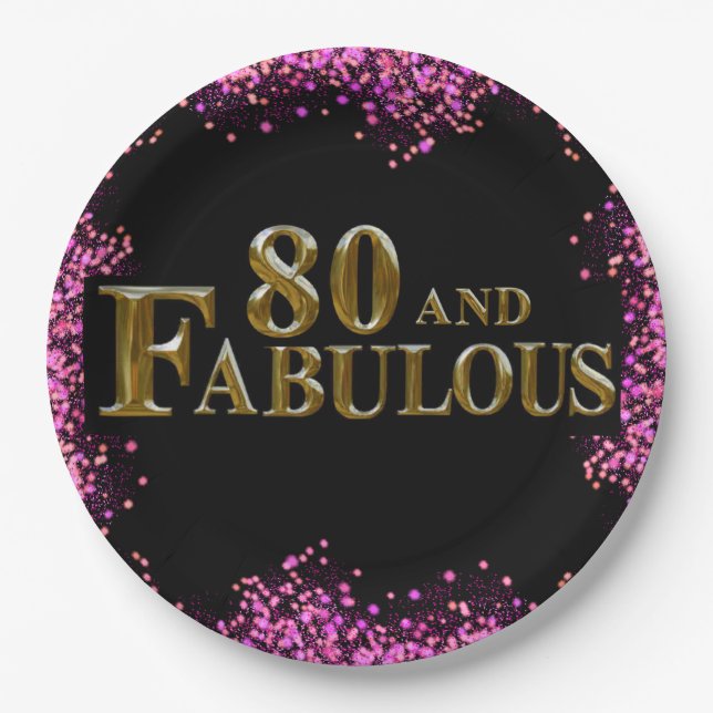 80th Birthday  Paper Plate (Front)