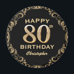 80th Birthday Party Black and Gold Glitter Frame Magnet<br><div class="desc">80th Birthday Party Black and Gold Glitter Frame Magnet. For further customisation,  please click the "Customise it" button and use our design tool to modify this template.</div>