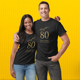 80th Birthday Party Black And Gold T-Shirt