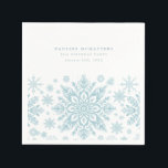 80th Birthday Party Blue White Snowflake Winter Napkin<br><div class="desc">Very elegant blue watercolor snowflakes create a pretty border along the bottom of this birthday custom napkin. Modern and minimalist design has an open and airy feel. The contemporary aesthetic will appeal to people of all ages.</div>