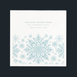80th Birthday Party Blue White Snowflake Winter Napkin<br><div class="desc">Very elegant blue watercolor snowflakes create a pretty border along the bottom of this birthday custom napkin. Modern and minimalist design has an open and airy feel. The contemporary aesthetic will appeal to people of all ages.</div>