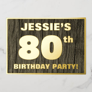 80th Birthday Party: Bold, Faux Wood Grain Pattern