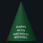 80th Birthday Party Celebration Green Adult Hat<br><div class="desc">Green,  modern,  celebration,  80th Birthday party hats.</div>