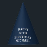 80th Birthday Party Celebration Navy Blue Adult Party Hat<br><div class="desc">Navy Blue celebration,  80th Birthday party hats.</div>
