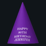 80th Birthday Party Celebration Purple Adult Party Hat<br><div class="desc">Purple and white,  modern,  celebration,  80th Birthday party hats.</div>