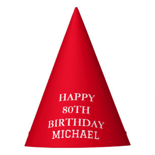 80th Birthday Party Celebration Red Adult Hat