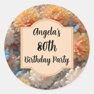 80th Birthday Party Classic Round Sticker