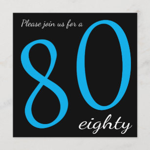 80th Birthday Party    DIY Text Invitation