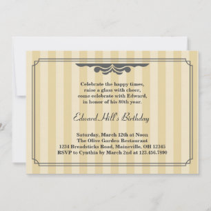 80th Birthday Party Elegant Invitation