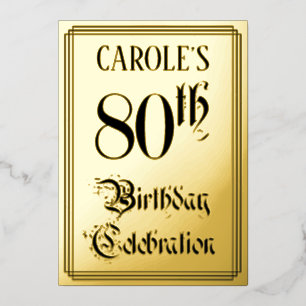 80th Birthday Party — Elegant Script + Custom Name