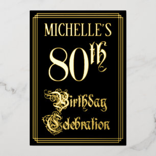 80th Birthday Party — Fancy Script & Custom Name