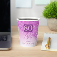80th Birthday Party Gleaming Pink Glitter