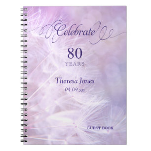 80th Birthday Party Guest Book Notebook