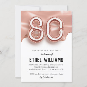 80th Birthday Party Invitation
