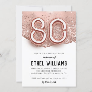 80th Birthday Party Invitation