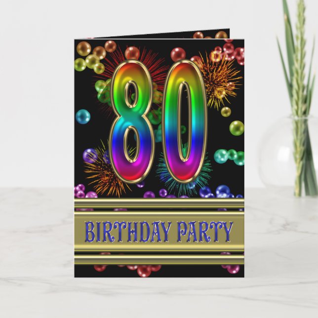 80th Birthday party Invitation (Front)
