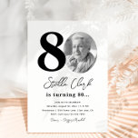80th Birthday Party Invitation | 80th Birthday<br><div class="desc">Minimalist 80th Photo Birthday Invitation.
Ready to be personalised by you!</div>