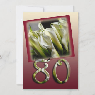 80th Birthday Party Invitation - Calla lilies