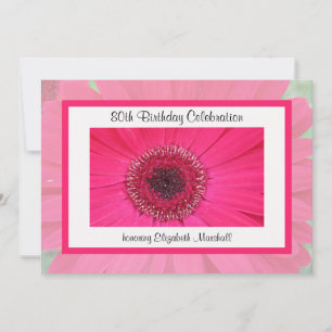 80th Birthday Party Invitation Gerbera Daisy