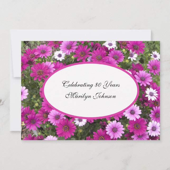 80th Birthday Party Invitation Gorgeous Floral (Front)