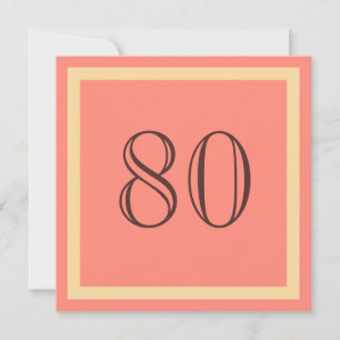 80th Birthday Party Invitation - Salmon Coral