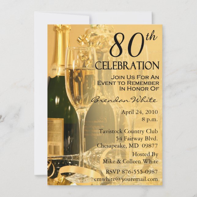 80th Birthday Party Invitations (Front)
