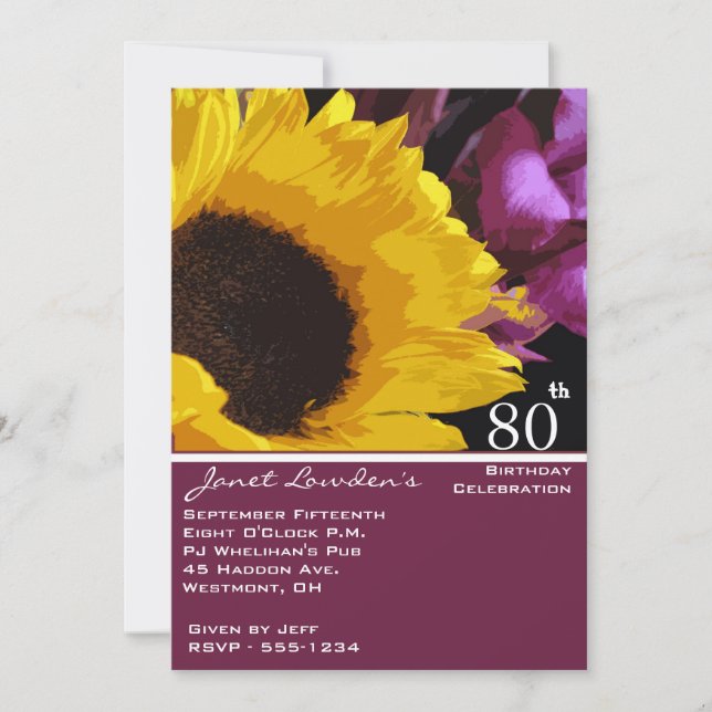 80th Birthday Party Invitations (Front)