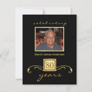 80th Birthday Party Invitations - Formal Monogram