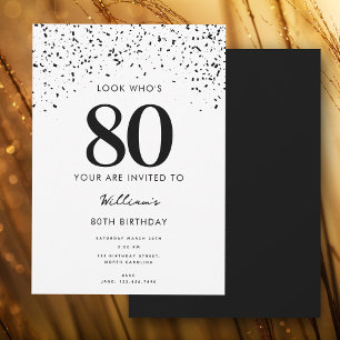 80th Birthday Party Look Who's 80 Modern Invitation