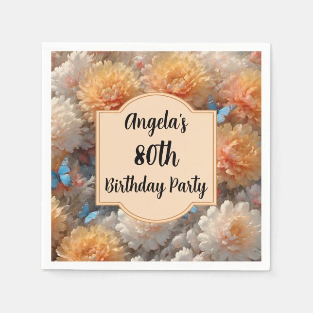 80th Birthday Party Napkin (Front)