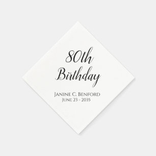 80th Birthday Party Paper Napkins