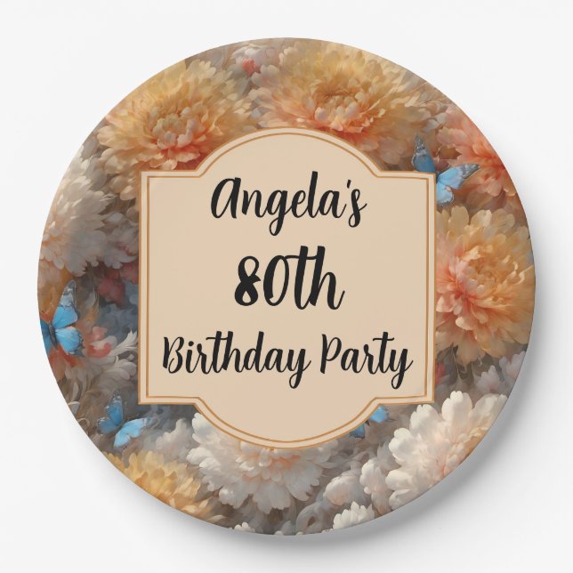 80th Birthday Party Paper Plate (Front)