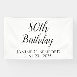 80th Birthday Party Personalised Banner