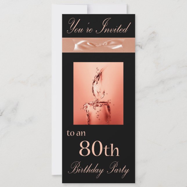 80th Birthday Party Personalised Invitation (Front)