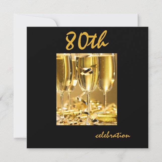 80th Birthday Party Personalised Invitation (Front)